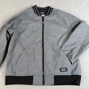 LEVI'S Bomber Jacket Mens Large Gray Heather Black Full Zip Streetwear